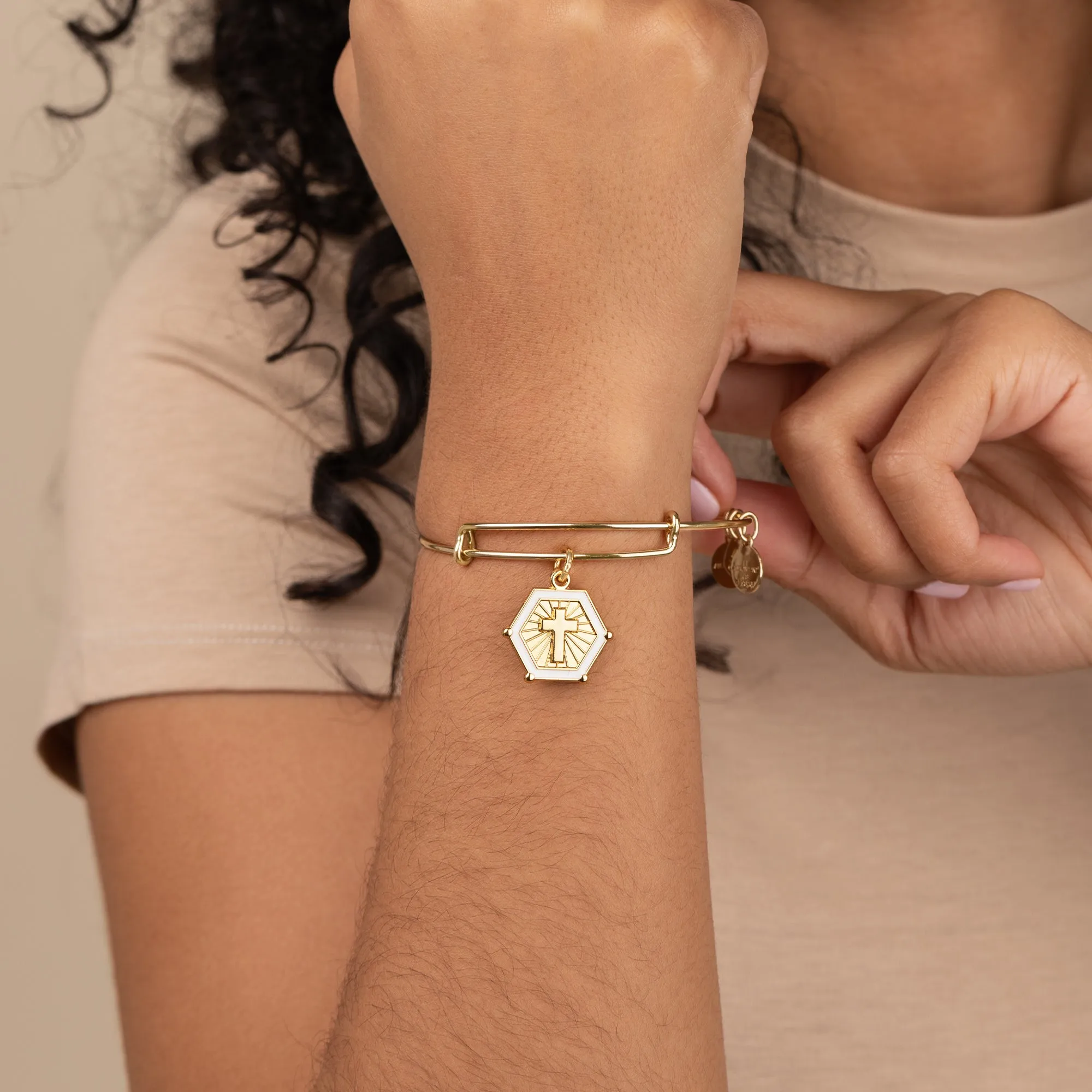 Prayer Cross Embossed Charm Bangle sold by Alex and Ani product image thumbnail 4