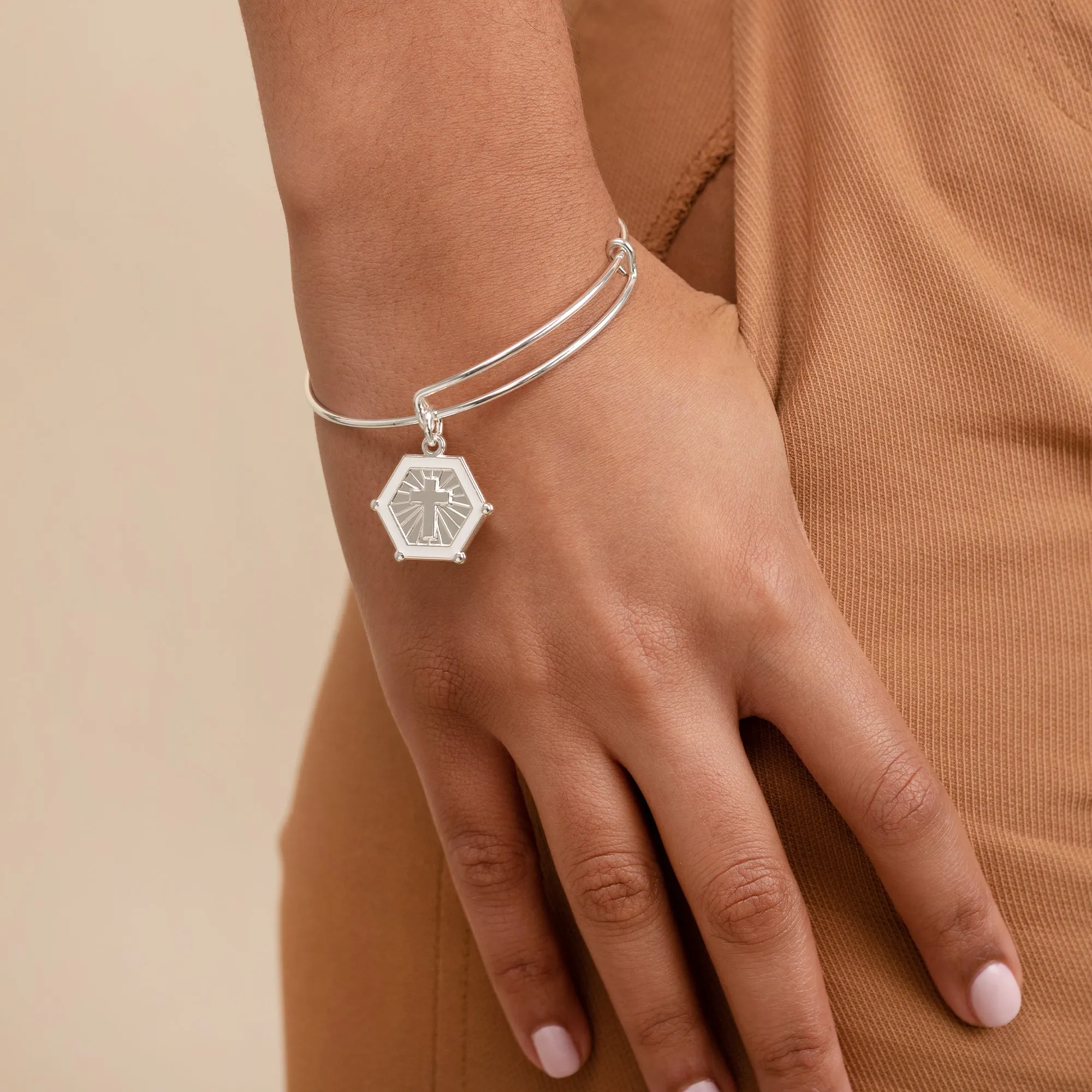 Prayer Cross Embossed Charm Bangle sold by Alex and Ani product image thumbnail 2