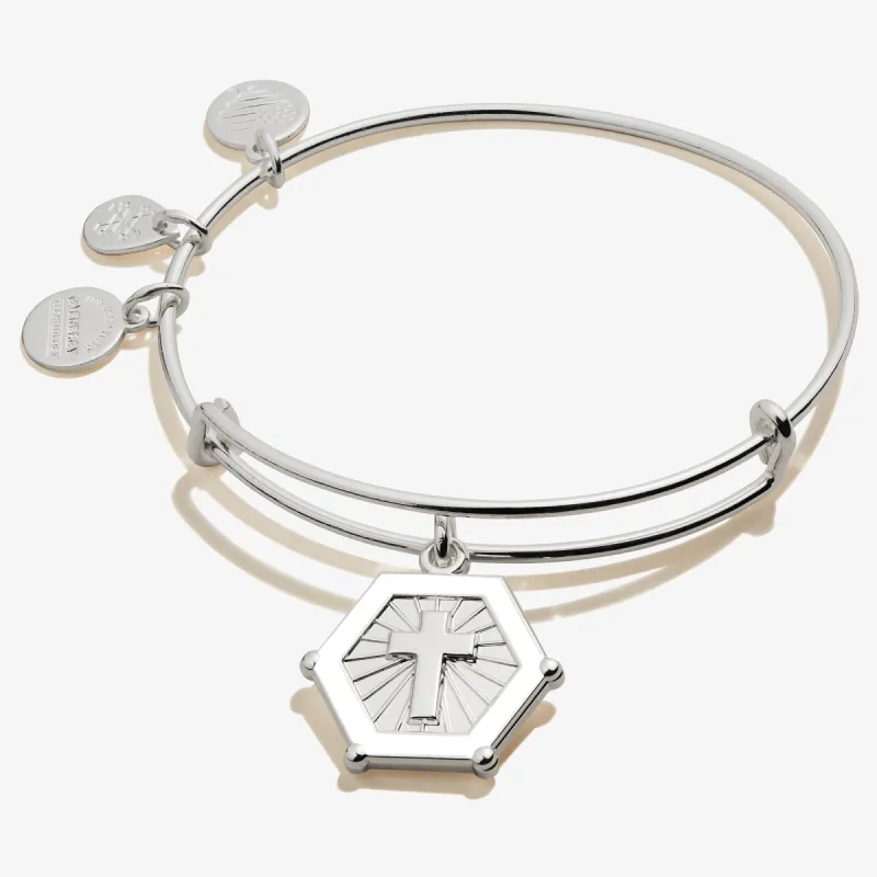Prayer Cross Embossed Charm Bangle sold by Alex and Ani