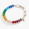 Rainbow Beaded + Chain Stretch Bracelet sold by Alex and Ani