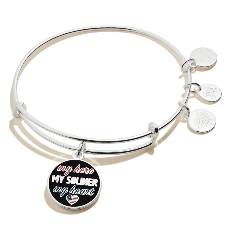 'My Hero, My Soldier, My Heart' Charm Bangle sold by Alex and Ani