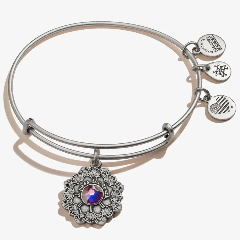 Mother of the Bride Crystal Charm Bangle sold by Alex and Ani