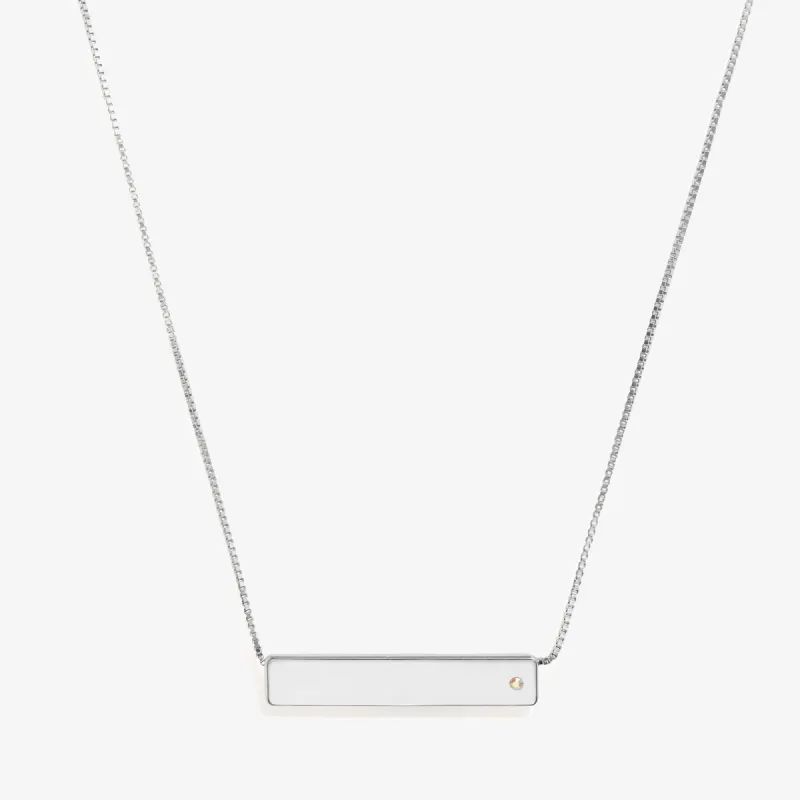 Engravable Inline Bar Necklace with Crystal Accent sold by Alex and Ani