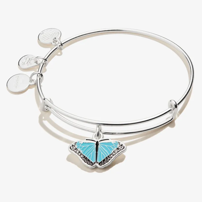 Blue Morpho Butterfly Charm Bangle sold by Alex and Ani