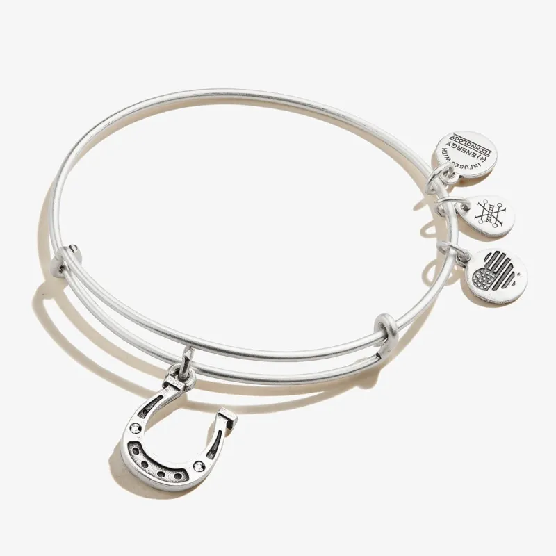 Crystal Horseshoe Charm Bangle sold by Alex and Ani