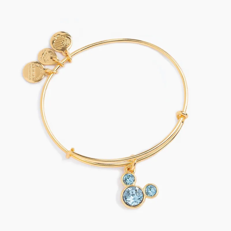 Disney® Mickey Mouse Charm Bangle, March Birthstone sold by Alex and Ani
