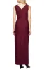 Long Sleeveless Compression Gown with Surplice Neckline & Beaded Hip Detail sold by Alex Evenings