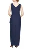 Long Sleeveless Compression Gown with Surplice Neckline & Beaded Hip Detail sold by Alex Evenings