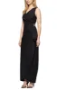 Long Sleeveless Compression Gown with Surplice Neckline & Beaded Hip Detail sold by Alex Evenings