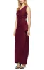 Long Sleeveless Compression Gown with Surplice Neckline & Beaded Hip Detail sold by Alex Evenings