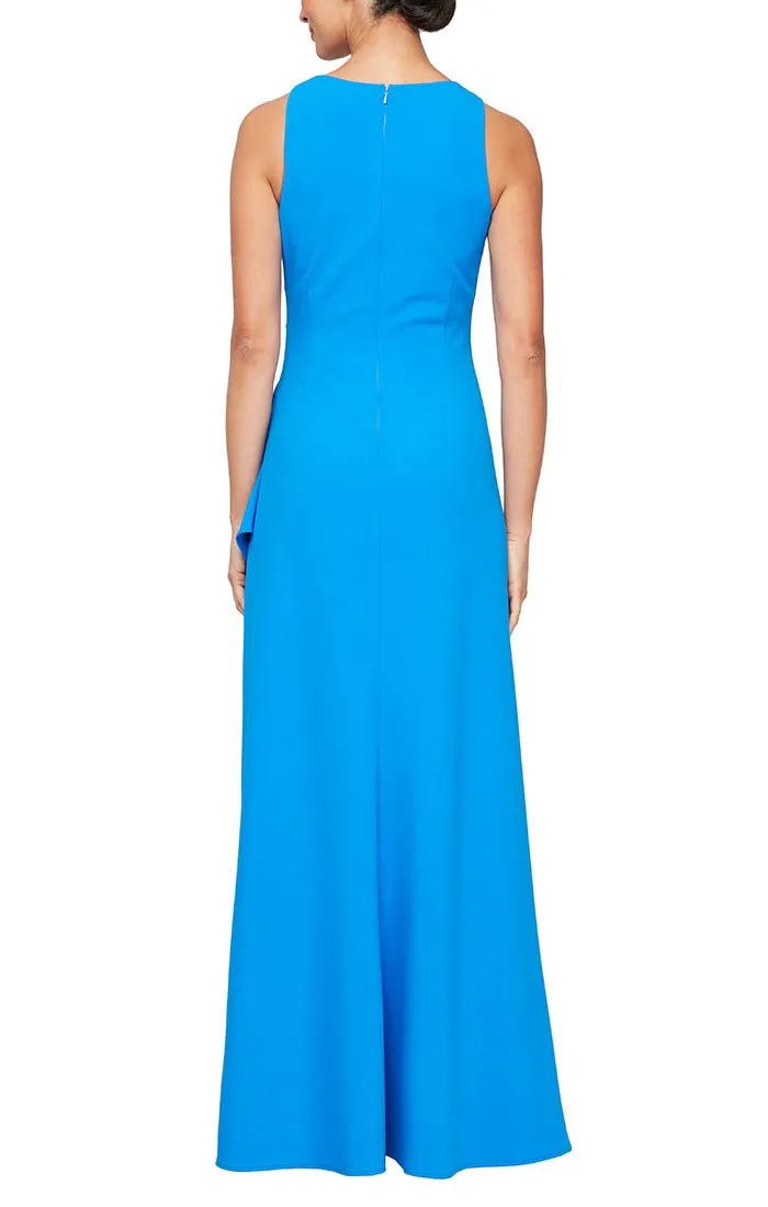 Regular - Sleeveless Stretch Crepe Dress with Cascade Ruffle Skirt Detail & Cutaway Neckline sold by Alex Evenings product image thumbnail 2