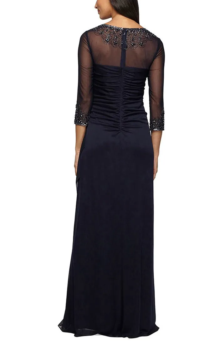 Petite A-Line Mesh Gown with Beaded Illusion Sweetheart Neckline sold by Alex Evenings product image thumbnail 2