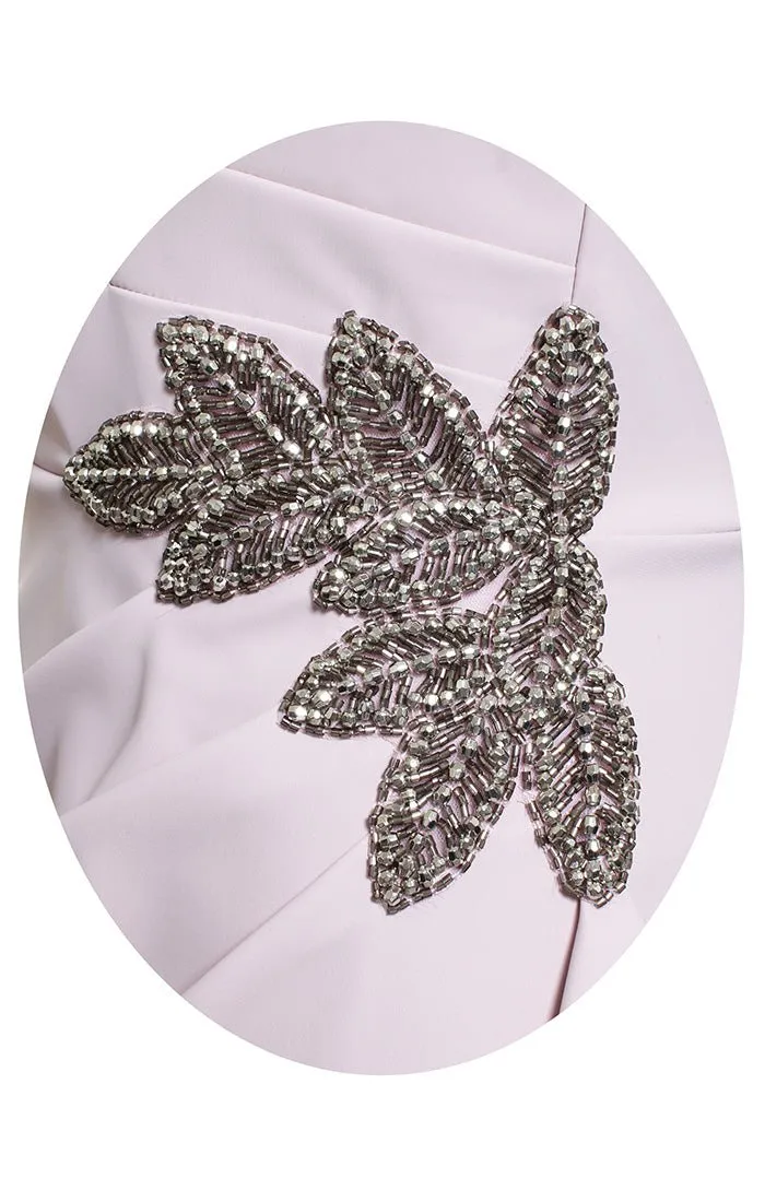 *Sleeveless Portrait Collar Sheath Dress wIth Embellishment Detail at Hip and Cascade Tulip Overlay Skirt sold by Alex Evenings product image thumbnail 4