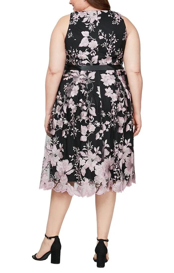Plus - Floral Embroidered Dress with Full Skirt sold by Alex Evenings product image thumbnail 2