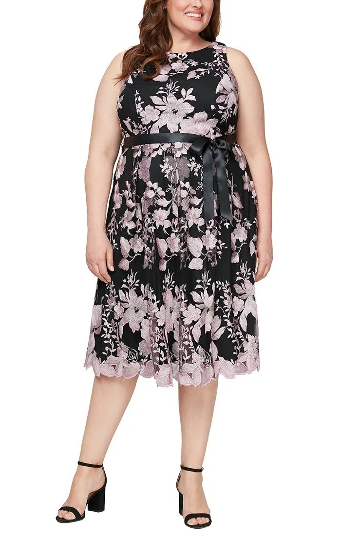 Plus - Floral Embroidered Dress with Full Skirt sold by Alex Evenings