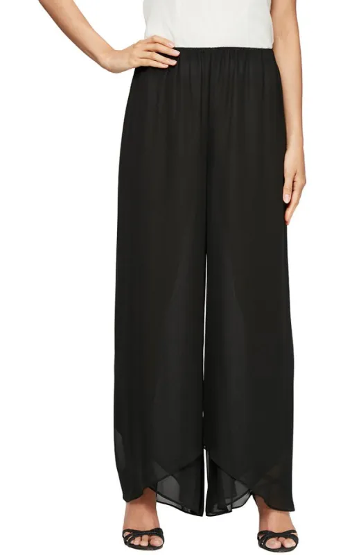 Wide Leg Chiffon Pant with Tulip Hem sold by Alex Evenings