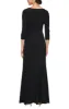 Plus- Square Neck Dress with Embellishment Detail at Hip and 3/4 Sleeves sold by Alex Evenings