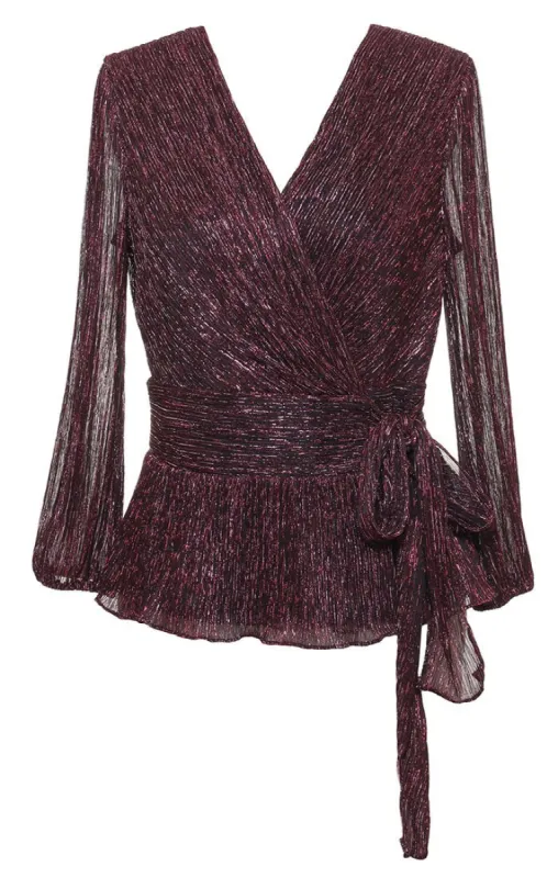 Plus Surplice Blouse with Tie Waist & Balloon Sleeves sold by Alex Evenings