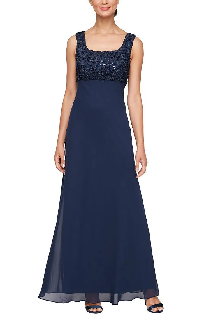 Long Empire Waist Dress With Open Soutache Jacket sold by Alex Evenings product image thumbnail 2