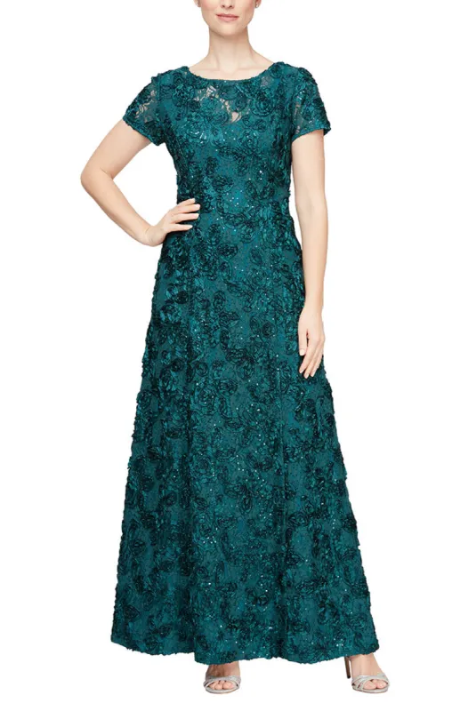 Plus Audrey Rosette Lace Short Dress sold by Alex Evenings