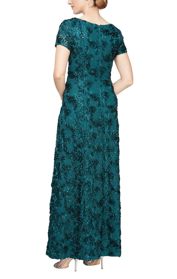 Plus Audrey Rosette Lace Short Dress sold by Alex Evenings product image thumbnail 2