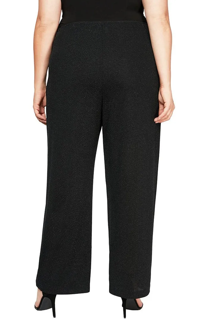 Plus Straight Leg Metallic Knit Pant sold by Alex Evenings product image thumbnail 4