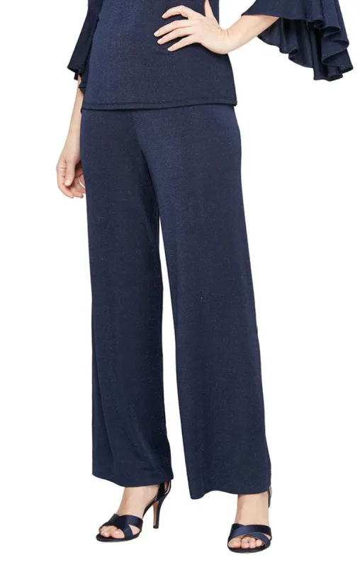 Plus Straight Leg Metallic Knit Pant sold by Alex Evenings