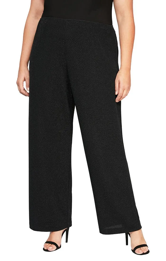 Plus Straight Leg Metallic Knit Pant sold by Alex Evenings product image thumbnail 3