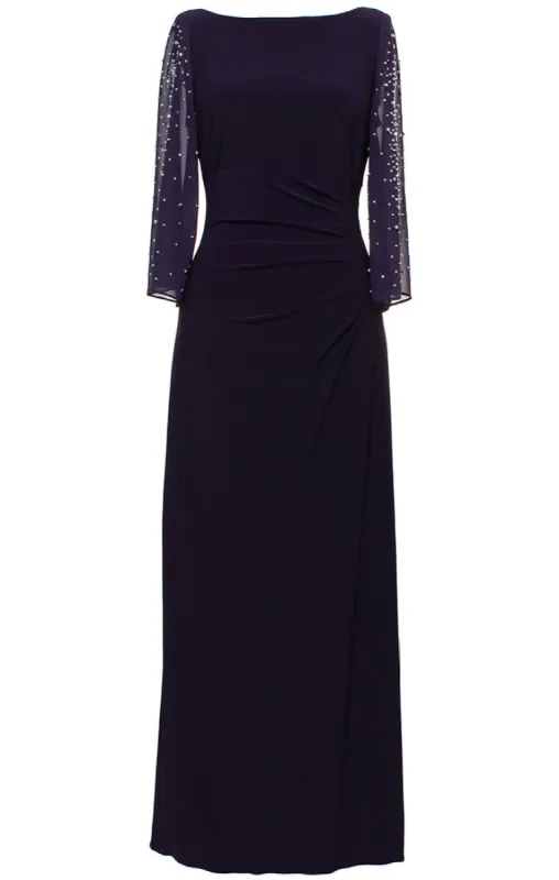Plus - Matte Jersey Embellished Sleeve Dress with Split Sleeve Detail sold by Alex Evenings