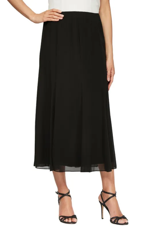 Tea-Length Panel Chiffon Skirt sold by Alex Evenings