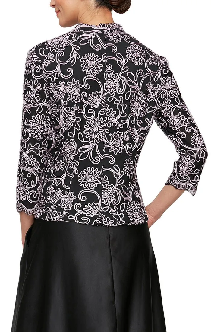 Embroidered Blouse with Center Front Scallop Detail and Illusion Sleeves sold by Alex Evenings product image thumbnail 2