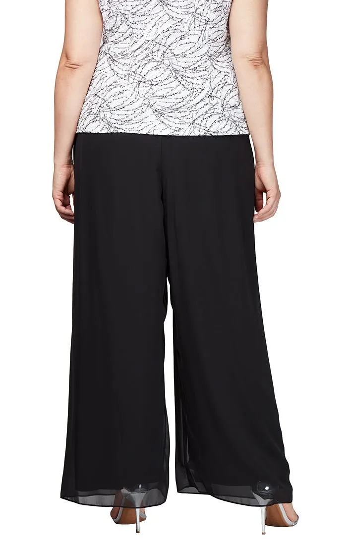 Plus Straight Leg Chiffon Pant sold by Alex Evenings product image thumbnail 2