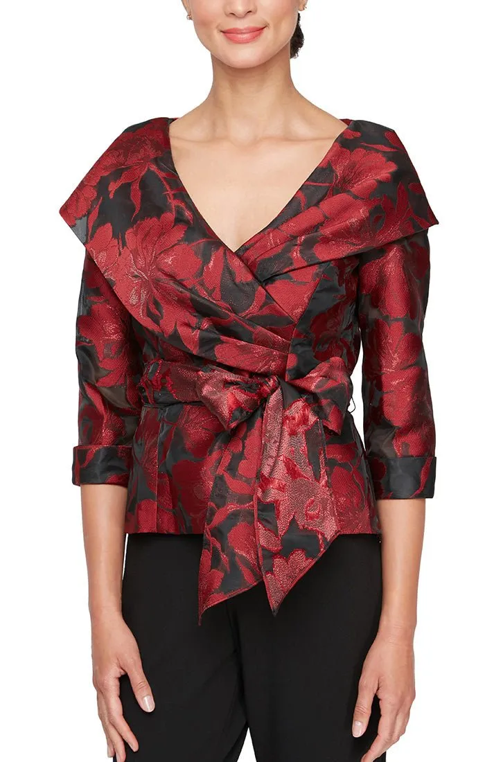 Regular - Organza Portrait Collar Blouse with Tie Belt sold by Alex Evenings
