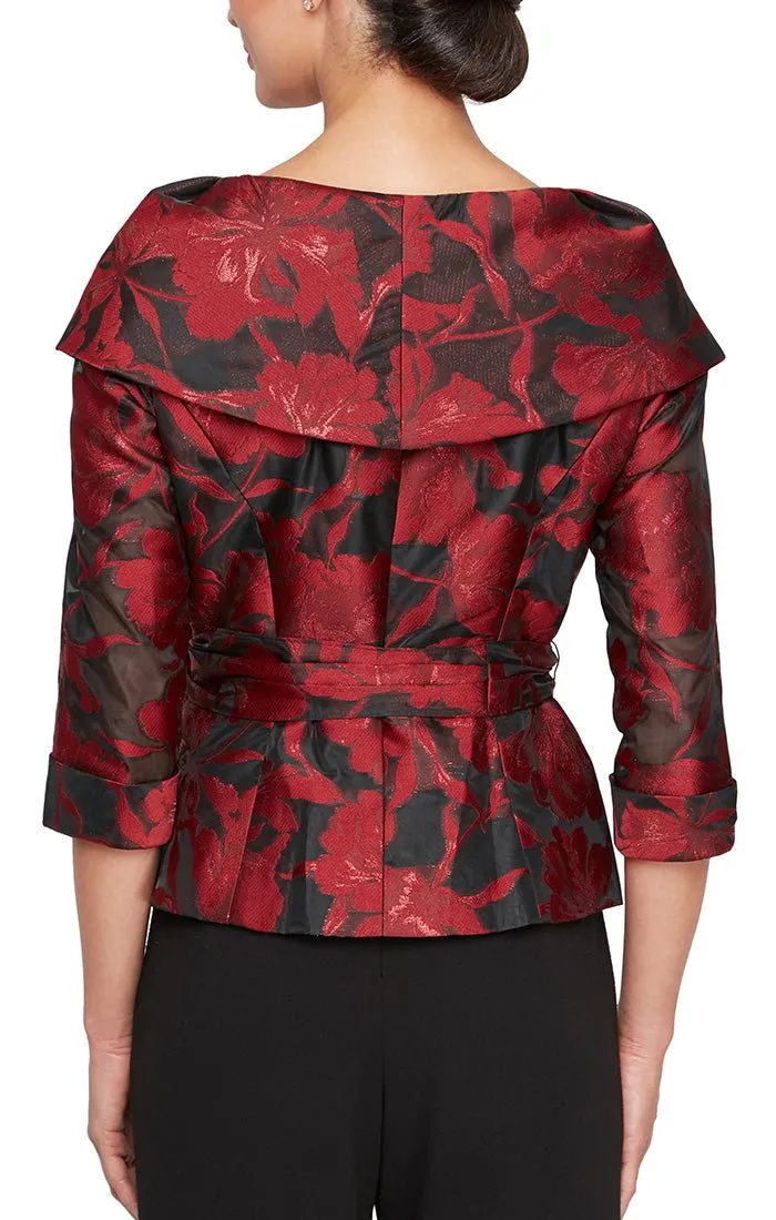 Regular - Organza Portrait Collar Blouse with Tie Belt sold by Alex Evenings product image thumbnail 2