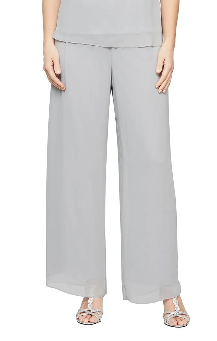 Petite Straight Leg Chiffon Pant sold by Alex Evenings