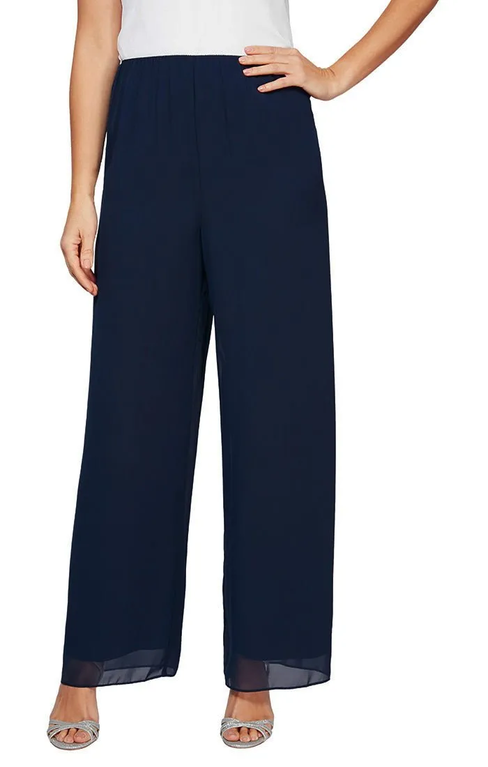 Petite Straight Leg Chiffon Pant sold by Alex Evenings product image thumbnail 3