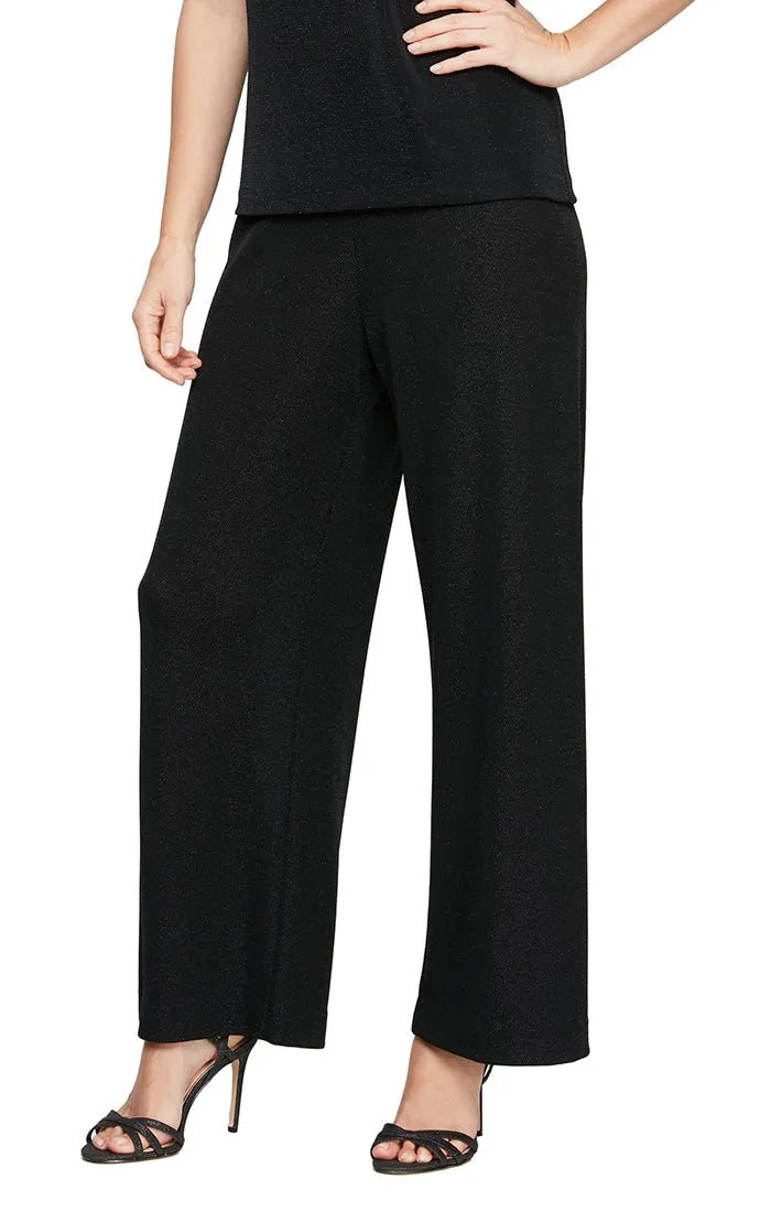 Straight Leg Metallic Knit Pant sold by Alex Evenings product image thumbnail 3