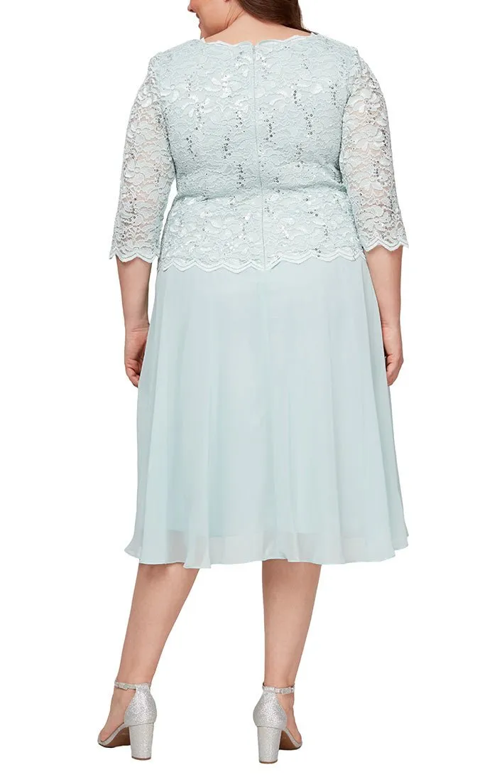 Plus Bella Sequin Lace Dress sold by Alex Evenings product image thumbnail 2