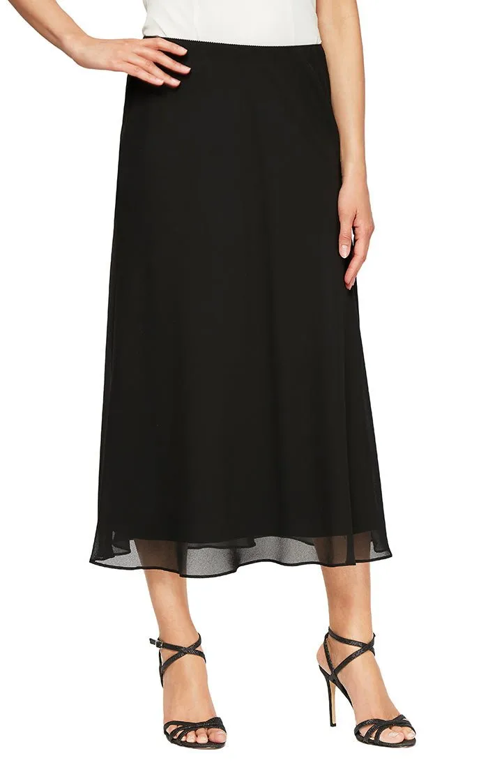 Tea-Length A-Line Georgette Skirt sold by Alex Evenings