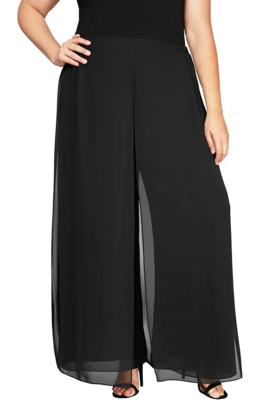 Plus Wide Leg Carwash Chiffon Pant sold by Alex Evenings