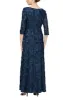 *A-Line Rosette Lace Gown with Illusion 3/4 Sleeves sold by Alex Evenings
