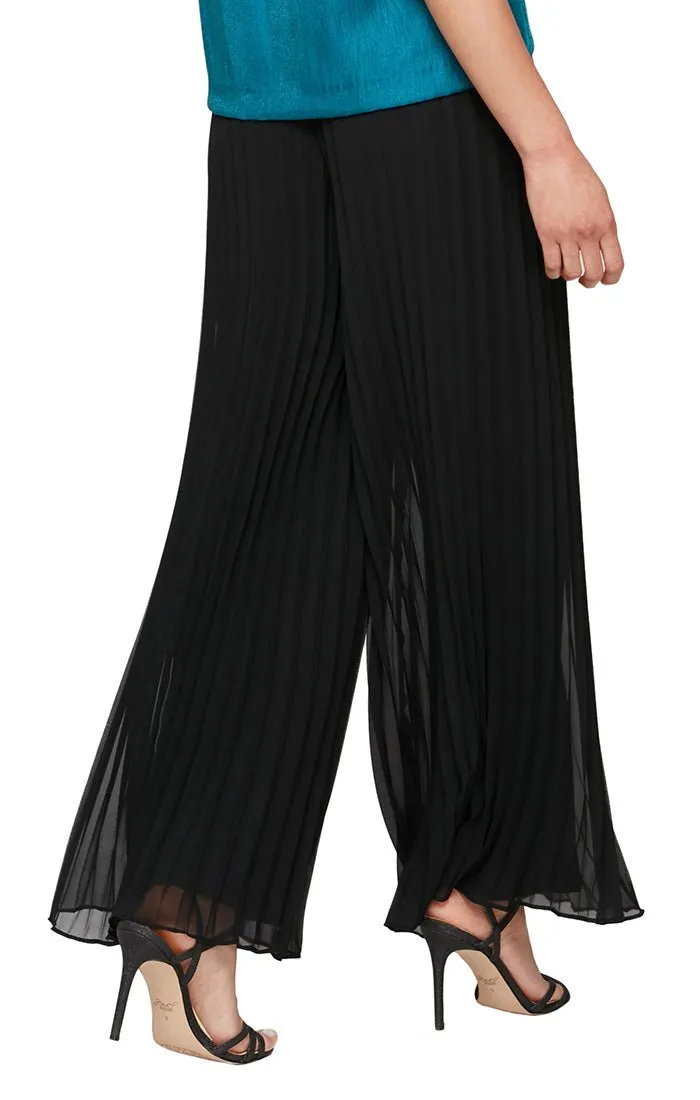 Petite - Wide Leg Pleated Chiffon Pant sold by Alex Evenings product image thumbnail 2