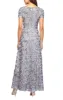 Rosette A-Line Gown with Sequin Detail & Short Illusion Sleeves sold by Alex Evenings