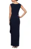 Regular - Crepe Side Ruched Dress with Sweetheart Embroidered Lace Illusion Neckline sold by Alex Evenings