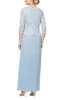 Petite Long Gown with Sequin Lace Bodice & Chiffon Skirt sold by Alex Evenings