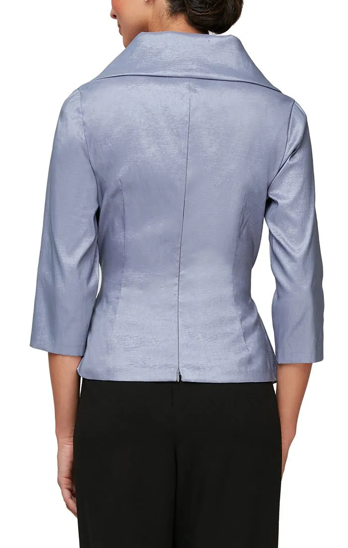 3/4 Sleeve Stretch Taffeta Blouse with Tie Waist Detail sold by Alex Evenings product image thumbnail 4