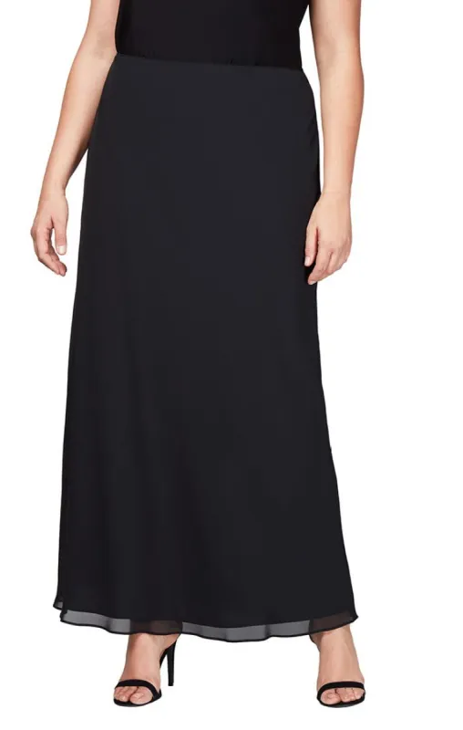 Plus A-Line Long Chiffon Skirt sold by Alex Evenings