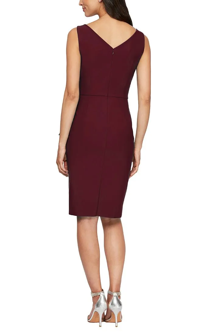 Compression Short Cocktail Dress with Ruffle Skirt & Beaded Detail at Hip sold by Alex Evenings product image thumbnail 2