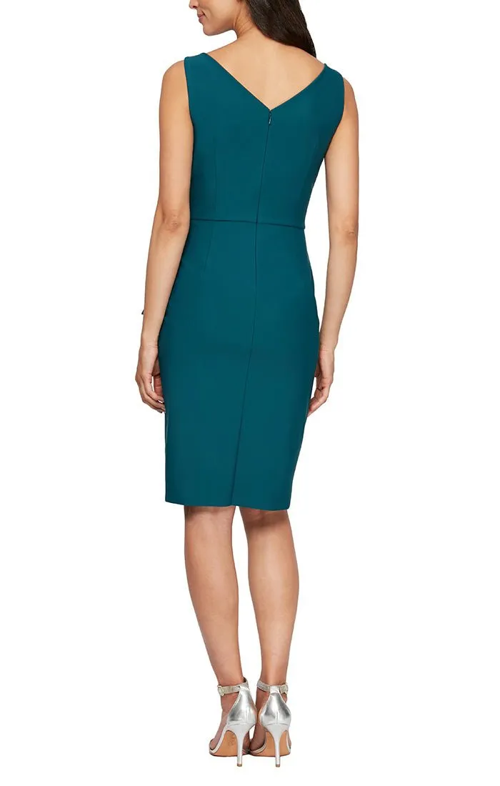 Compression Short Cocktail Dress with Ruffle Skirt & Beaded Detail at Hip sold by Alex Evenings product image thumbnail 4