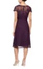 Regular - Short Cap Sleeve Empire Waist Dress with Scallop Detail & Ruched Waist sold by Alex Evenings
